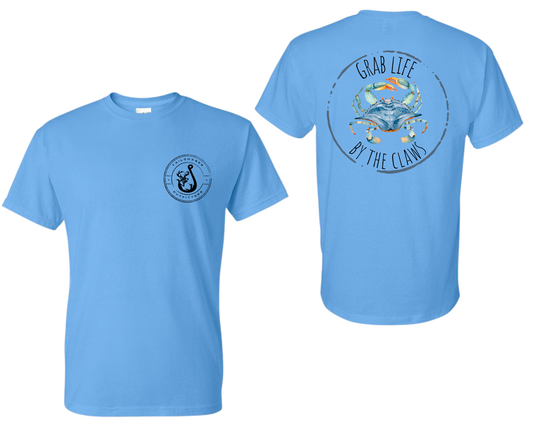 Grab Life by the Claws Short Sleeve Tee- Blue